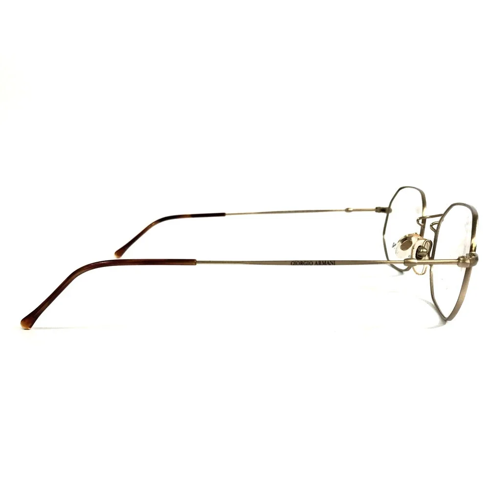 Vintage Giorgio Armani Eyeglasses Frames 227 703 Matte Gold Octagonal 49-20-140